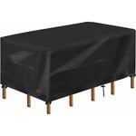 Housse Table de Jardin, Rectangulaire Bache Salon de Jardin Imperméable, Anti-UV, 420D Oxford Tissu Housse de Table Chaise Meubles de Jardin