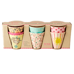 Rice - 6 Pcs Small Melamine Kids Cups - Multi  Funky Print