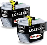 Lc422Xl Lc422 Xl Noir Cartouches D'Encre Compatibles Avec Brother Lc422Bk Lc422Xlbk Cartouche Pour Imprimante Brother Mfc-J5340Dw Mfc-J5345Dw Mfc-J5740Dw Mfc-J6540Dw Mfc-J6940Dw (2[DYJ071778]