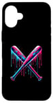 iPhone 16 Plus Cross Baseball Bat with SprinklesDrip Sports Player Softball Case