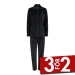 Decoy Velour Homewear Set Svart 3XL Dam