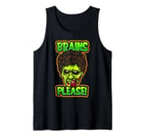 Brains Please Hungry Funny Zombie Halloween Dad Mom Boy Girl Tank Top