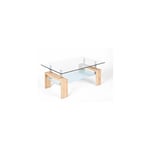 M&s - Table basse avec double plateau en verre naturel - kimmy