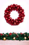 33cm Red Shatterproof Bauble Wreath | Christmas Tree World