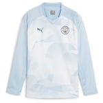 Manchester City Genser Pre Match - Silver Sky/Blå Langermet Barn - PUMA, størrelse L/164 cm