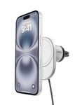 Belkin BoostCharge Pro Magnetic Wireless Car Charger with Qi2 15W, MagSafe-compatible magnetic car vent phone mount for iPhone 16, 15, 14, 13, 12 Series, 5ft /1.5m USB-C to USB-C cable included - Grey