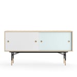 House of Finn Juhl - Sideboard Without Tray Unit, Oak, White/Light Blue, Black Steel - Sideboards - Finn Juhl - Flerfarget - Metall/Tre