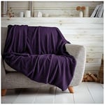 GC GAVENO CAVAILIA Popcorn Sofa Bed Blanket, Snuggle Waffle Throw, Fleece Blankets, Purple, 200X240 Cm