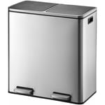 Kitchen Move - Poubelle de tri sélectif major Argent Acier inoxydable 60 l