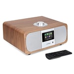 LEMEGA M3P WIFI Stereo Internet Radio, DAB/DAB+ and FM Digital Radio,Bluetooth Speaker,Spotify Connect,Headphones-Out,AUX-In, 60 Presets,Dual Alarms Clock,Remote and App Control – Walnut