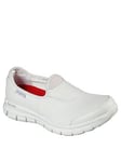 Skechers Sure Track Slip On Leather Plimsoll With Slip Resistant Sole, White, Size 5, Women