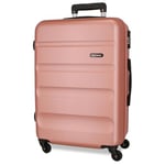 ROLL ROAD Flex Suitcase Medium Nude 46 x 65 x 23 cm Rigid ABS Side Combination Lock 56 L 3.2 kg 4 Wheels, Pink, One Size, Medium Suitcase