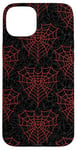 iPhone 15 Plus Cute Heart Spider Web Pattern Gothic Goth Valentines Day Case