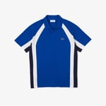 Lacoste Mens Cotton Mini-Pique Colourblock Polo Shirt in blue navy - Size Small