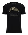 Simms Trout Regiment Camo T-Shirt BlkXL Myk og behagelig t-skjorte i sort