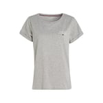 Tommy Hilfiger Women's Short Sleeve T-Shirt Uw0uw04525 S/S T-Shirts, Grey (Light Grey Heather), L