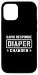 iPhone 14 Pro Funny Diaper Changer Newborn Dad On Duty Expecting Baby Mom Case