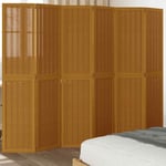 vidaXL Room Divider 6 Panels Brown Solid Wood Paulownia NEW