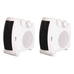 Igenix 2 Pack Upright Fan Min Heater 2KW Overheat Protection White Electric