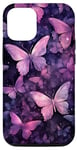 iPhone 13 Pro Pink & Purple Watercolor Butterfly Pattern Case