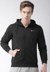 Nike Fleece Mens Zip Through Club Swoosh Hoodie In Black material_fleece - Size Large