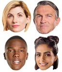 13th Doctor (Dr) Who Licensed Variety Pack of 4 Card Party Face Masks Set
