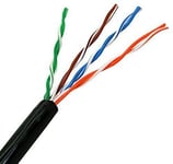 Aisens - câble réseau extérieur étanche rj45 cat.5e utp rigide awg24, noir, 100m