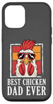 Coque pour iPhone 12/12 Pro Meilleur papa de poulet, éleveur de poulet dans le jardin, amateur de poulet