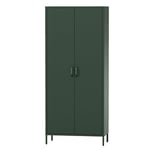 Jan Nowak Armoire Chambre Adulte Enfant en Métal 2 Portes - Flavio | Etagères, Tringles à Vêtements | Armoire de Rangement Chambre, Armoire Penderie | 80 x 185 x 45 cm | Vert Bouteille