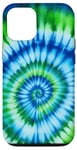 Coque pour iPhone 15 Pro Blue Green Psychedelic Swirl Retro Hippie Boho Vibes Retro