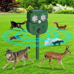 Répulsif à Ultrasons pour Animaux, Lampe de Poche led Détection Mouvement, Solaire Animaux Chien, Renard, Lapin, Raton Laveur, Écureuil