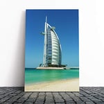 Big Box Art Canvas Print Wall Art The Burj al Arab Dubai | Mounted and Stretched Box Frame Picture | Home Decor for Kitchen, Living, Dining Room, Bedroom, Hallway, Multi-Colour, 30x20 Inch