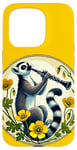 Coque pour iPhone 15 Pro Lemur jouant d'une clarinette Illustration Mignon Band Class Art