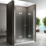 Porte de douche pliante EMMY H.195 largeur réglable 136 à 140 cm verre opaque - Saniverre