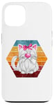 Coque pour iPhone 13 White Cat Graphic For Women And Men Vintage Kitten Retro Cat