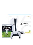 Playstation 5 Disc Console (Model Group - Slim) With Ea Sports Fc 25 &Amp; Additional Dualsense Wireless Controller - White