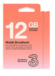 Three PAYG Mobile broadband preloaded 12GB data 3G 4G 5G Data SIM upto 12 months