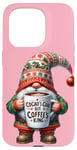 Coque pour iPhone 15 Pro Pink Christmas Must Haves For Girls Cute Xmas Coffee Gnome