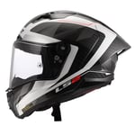 LS2, Casque Moto Intégral Thunder GP Aero Raute Gloss White Grey, S