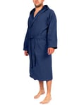 o-day Renato Balestra Peignoir en microfibre pour homme et femme peu encombrant, unisexe, avec capuche, poches et ceinture, idéal pour voyage, piscine, salle de sport légère et douce, bleu, M