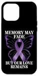 Coque pour iPhone 15 Pro Max La mémoire peut s'estomper mais notre amour reste la sensibilisation à la maladie d'Alzheimer