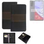 Wallet Case for TCL 40 SE Protective Case + Cell Phone Case Brown Booklet Snap C