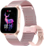 Montre Connectee Femmes,Smartwatch Sport Etanche,Moniteur De Oxygene Sanguin Et Frequence Cardiaque,Podometre Calorie,Montre De Fitness Pour Android Iphone