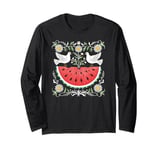 Free Palestine Fruits Flowers Birds Dove Watermelon Map Long Sleeve T-Shirt