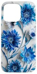 Coque pour iPhone 15 Pro Max Fleur Bleu Bleuet Floral Nature Femme Filles Fleurs