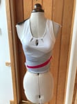 nike dri fit ivory grey pink internal bra sports top xs uk 6 to 8 