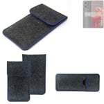 Protective cover for Motorola Moto G85 5G dark gray blue edge Filz Sleeve Bag Po