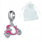 Charms motorcykel skoter Vespa rosa Vackert hänge för present