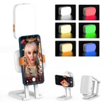 Evershop Selfie Light for Phone with Tripod Stand, Rechargeable Portable Ring Light with RGB for Video Conference/Calls/Recording/Zoom Meeting/Makeup/Live Streaming, for iPhone/Tiktok/YouTube/Vlog