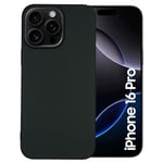 Maxter Coque iPhone 16 Pro Noir - Coque de Téléphone en Silicone - Coque de Protection Antichoc - Phone Case